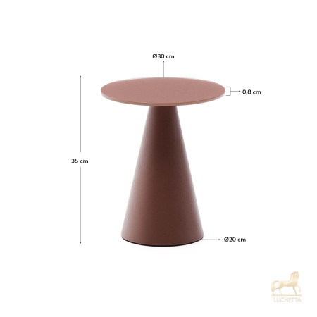 Журнальный столик Wilshire из стекла и стали терракотовый Ø30cm Журнальный столик Wilshire из стекла и стали терракотовый Ø30cm
