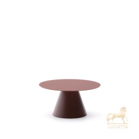 Журнальный столик Wilshire из стекла и стали терракотовый Ø80cm