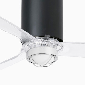 Потолочный вентилятор Mini Tube Fan LED мат. черный/прозрачный 128 см