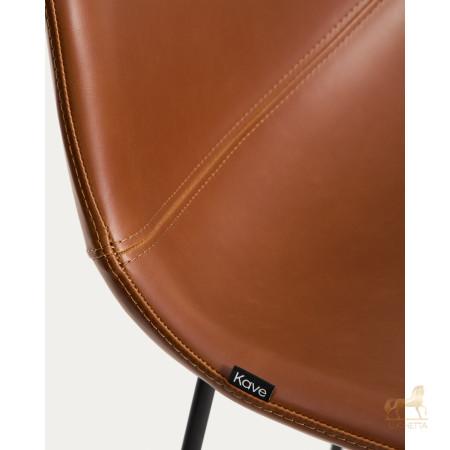 Барный стул Zahara из коричневой экокожи с высокой спинкой, 76 см Барный стул Zahara из коричневой экокожи с высокой спинкой, 76 см