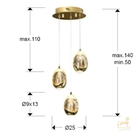 Люстра Rocio LED 3L Ø25 золотая Люстра Rocio LED 3L Ø25 золотая