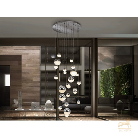 Подвесной светильник Sphere LED 27L Ø80 хром BLUETOOTH CCT 500 см Подвесной светильник Sphere LED 27L Ø80 хром BLUETOOTH CCT 500 см
