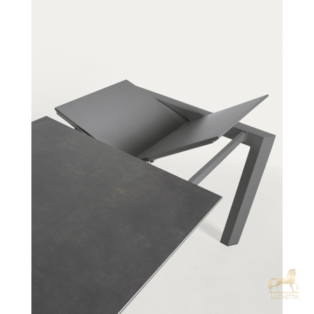 Стол раскладной Atta 120(180) x80 антрацит, керамика Vulcano Roca Стол раскладной Atta 120(180) x80 антрацит, керамика Vulcano Roca