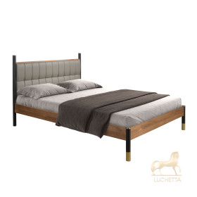 Кровать 7169 из темно-серой экокожи для матраса 150×200