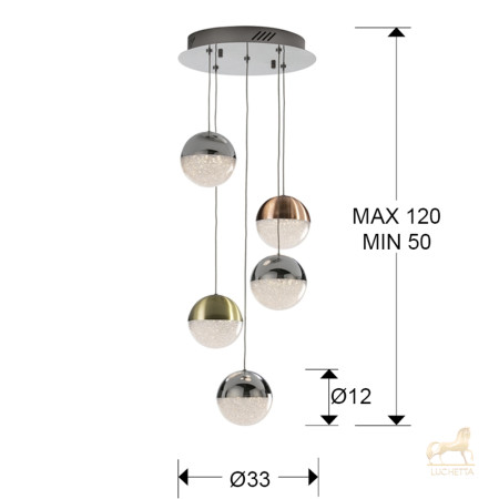 Подвесной светильник Sphere 5L LED Ø33 DIM разноцветный Подвесной светильник Sphere 5L LED Ø33 DIM разноцветный