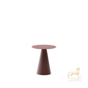 Журнальный столик Wilshire из стекла и стали терракотовый Ø50cm