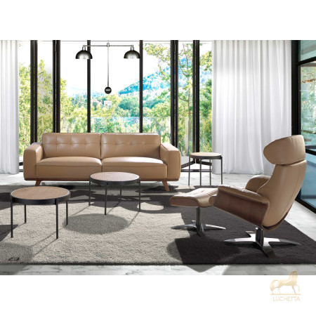 Поворотное кресло 5087/A928-M5668 с обивкой из песочной кожи Поворотное кресло 5087/A928-M5668 с обивкой из песочной кожи