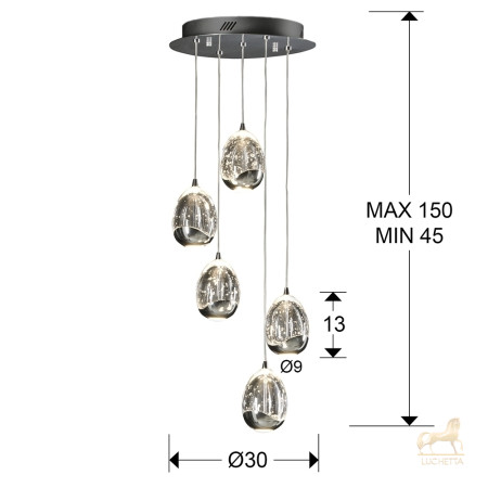 Подвесной светильник Rocio LED 5L Ø30 хром Подвесной светильник Rocio LED 5L Ø30 хром