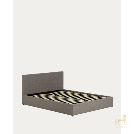 Nahiri Мягкая серая кровать для матраса размером 180 x 200 см Nahiri Мягкая серая кровать для матраса размером 180 x 200 см