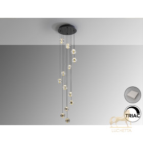 Люстра Zaria 13L черный/золотой/прозрачный D60 DIM