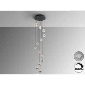 Люстра Zaria 13L черный/золотой/прозрачный D60 DIM