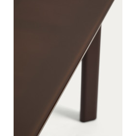 Уличный стол Erice из алюминия и закаленного стекла коричневого цвета, 180 x 90 см