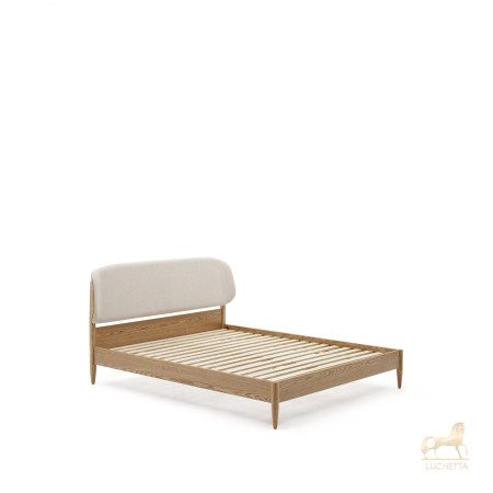 Octavia Кровать из ясеневой фанеры с белым мягким изголовьем 160 x 200 см Octavia Кровать из ясеневой фанеры с белым мягким изголовьем 160 x 200 см
