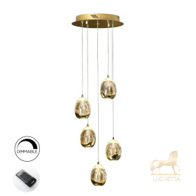 Люстра Rocio LED 5L DIM золотая