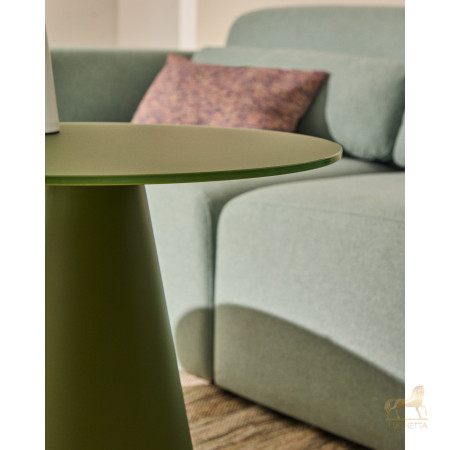 Журнальный столик Wilshire из стекла и стали зеленый Ø50cm Журнальный столик Wilshire из стекла и стали зеленый Ø50cm