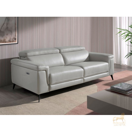 Диван 3-х местный с реклайнером 5319-3P-M5653 /6108 серый кожаный Диван 3-х местный с реклайнером 5319-3P-M5653 /6108 серый кожаный