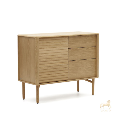 Lenon Сервант с 1 дверцей и 3 ящиками из шпона дуба 105 x 84 см Lenon Сервант с 1 дверцей и 3 ящиками из шпона дуба 105 x 84 см