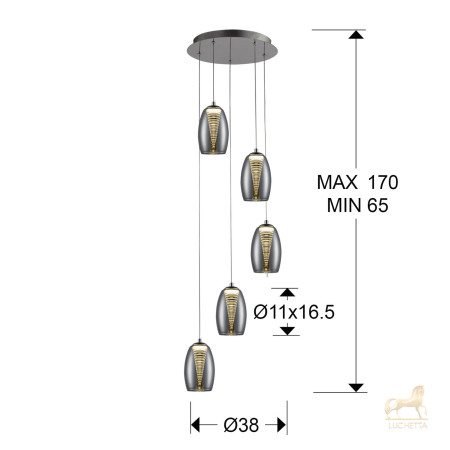 Подвесной светильник Nebula LED 5L хром Подвесной светильник Nebula LED 5L хром