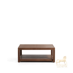 Приставной столик Norani из массива акации с отделкой шпоном акации, 90 x 90 см