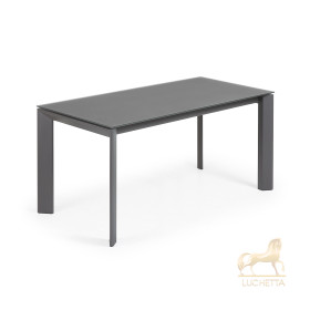 Стол Atta 160 (220) x90 антрацит, темно-серый, стекло