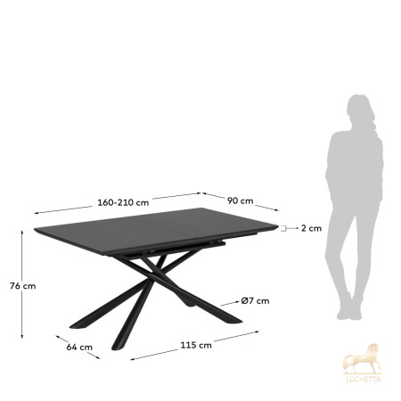 Раздвижной стол Theone 160 (210) x 90 cm стекло Раздвижной стол Theone 160 (210) x 90 cm стекло