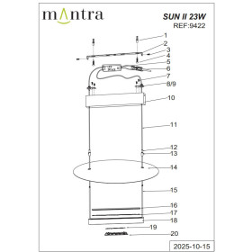 9422 Люстра подвесная SUN II