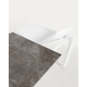 Стол Atta 120 (180) x80 белые ножки керамика Vulcano Ash