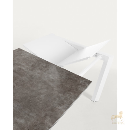 Стол Atta 120 (180) x80 белые ножки керамика Vulcano Ash Стол Atta 120 (180) x80 белые ножки керамика Vulcano Ash