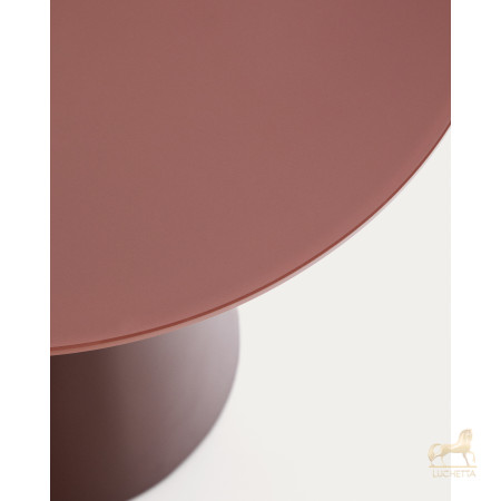 Журнальный столик Wilshire из стекла и стали терракотовый Ø50cm Журнальный столик Wilshire из стекла и стали терракотовый Ø50cm