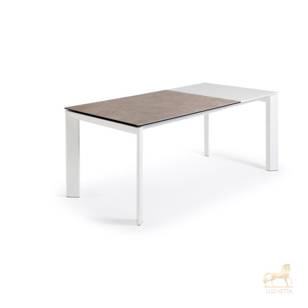 Стол Atta 120 (180) x80 белые ножки керамика Vulcano Ash Стол Atta 120 (180) x80 белые ножки керамика Vulcano Ash
