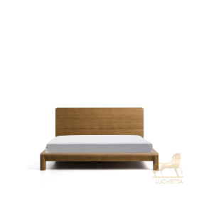 Кровать Arelida из дуба со светло-коричневой отделкой, для матраса 160 x 200 см