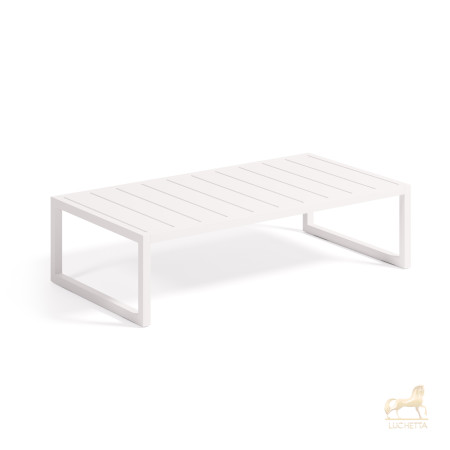 Comova Журнальный столик для улицы из белого алюминия 60 x 114 см Comova Журнальный столик для улицы из белого алюминия 60 x 114 см