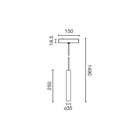 Подвесной светильник NESO SLIM TOP 2700K 20 GRADOS черный