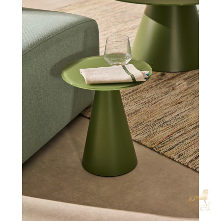 Журнальный столик Wilshire из стекла и стали зеленый Ø30cm Журнальный столик Wilshire из стекла и стали зеленый Ø30cm