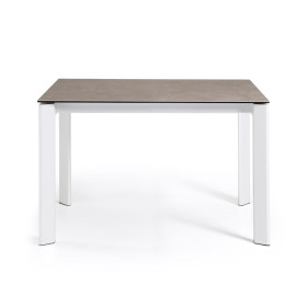 Стол Atta 120 (180) x80 белые ножки керамика Vulcano Ash