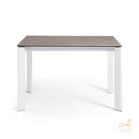 Стол Atta 120 (180) x80 белые ножки керамика Vulcano Ash Стол Atta 120 (180) x80 белые ножки керамика Vulcano Ash