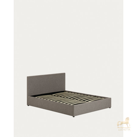 Nahiri Мягкая серая кровать для матраса размером 150 x 200 см Nahiri Мягкая серая кровать для матраса размером 150 x 200 см