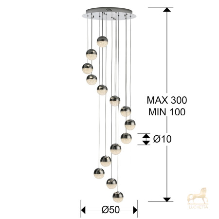 Подвесной светильник Sphere LED 14L Ø51 DIM BLUETOOTH хром Подвесной светильник Sphere LED 14L Ø51 DIM BLUETOOTH хром