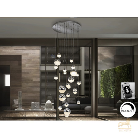 Подвесной светильник Sphere LED 27L Ø80 хром BLUETOOTH CCT 500 см Подвесной светильник Sphere LED 27L Ø80 хром BLUETOOTH CCT 500 см