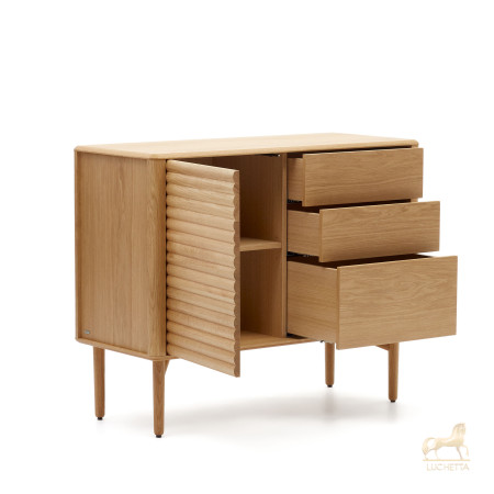 Lenon Сервант с 1 дверцей и 3 ящиками из шпона дуба 105 x 84 см Lenon Сервант с 1 дверцей и 3 ящиками из шпона дуба 105 x 84 см
