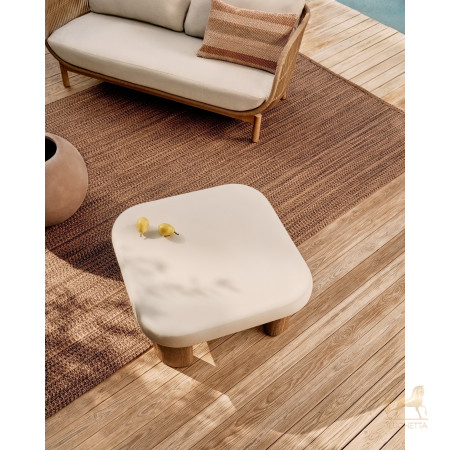 Журнальный столик Labra из цемента и акации 80 x 80 см Журнальный столик Labra из цемента и акации 80 x 80 см