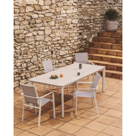Уличный стол Anafi с бежевой столешницей из спеченного камня, 220 x 100 см