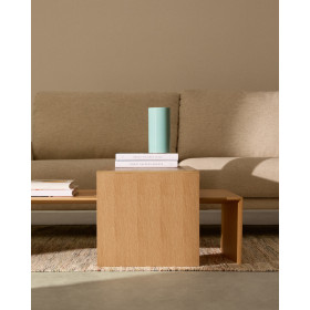 Litto Журнальный столик из шпона дуба натурального цвета 140 x 70 см
