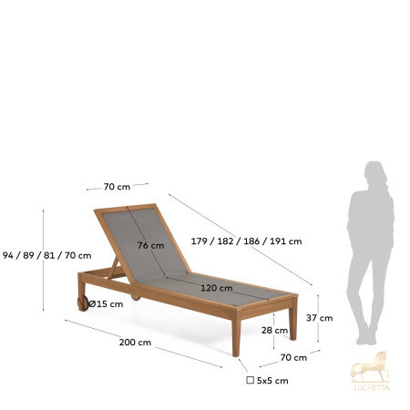 Шезлонг Caterin из эвкалипта зеленый Шезлонг Caterin из эвкалипта зеленый