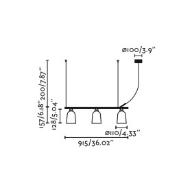 Линейный подвес STUDIO S белый 3xE14