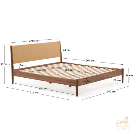 Кровать Elan из шпона и массива ореха со шнуром 180 x 200 Кровать Elan из шпона и массива ореха со шнуром 180 x 200