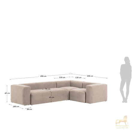 Угловой 4-х местный диван Blok 320 x 230 cm бежевый Угловой 4-х местный диван Blok 320 x 230 cm бежевый