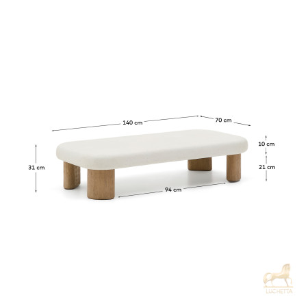 Журнальный столик Labra из цемента и акации 140 x 70 см Журнальный столик Labra из цемента и акации 140 x 70 см