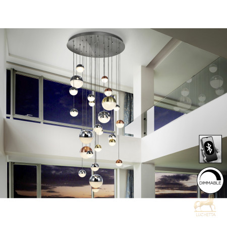 Подвесной светильник Sphere LED 27L Ø80 DIM BLUETOOTH ССТ цветной 500 см Подвесной светильник Sphere LED 27L Ø80 DIM BLUETOOTH ССТ цветной 500 см