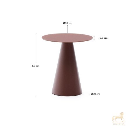 Журнальный столик Wilshire из стекла и стали терракотовый Ø50cm Журнальный столик Wilshire из стекла и стали терракотовый Ø50cm